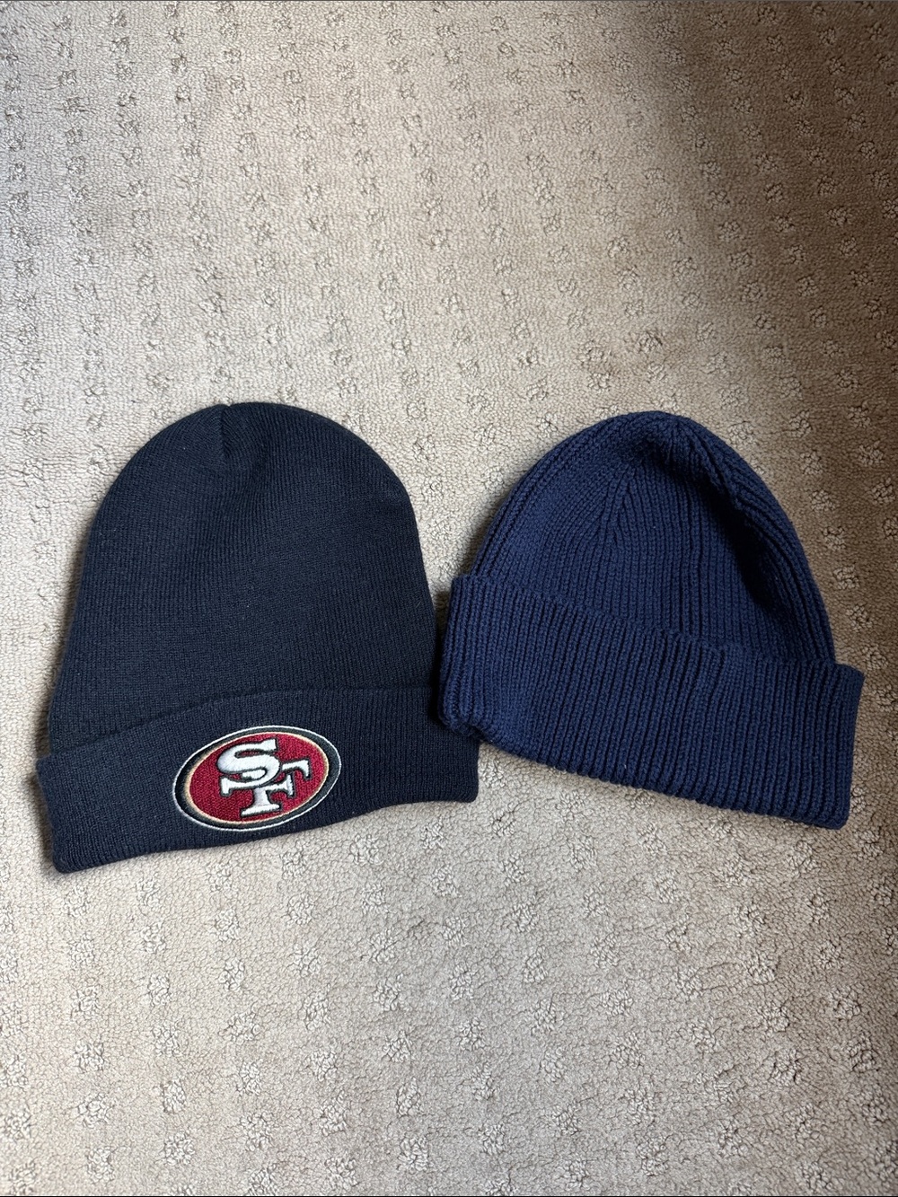 San Francisco 49ers Black Beanie + Navy Knit Beanie - Two-Pack